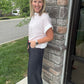 Open Air Striped Top- Pink