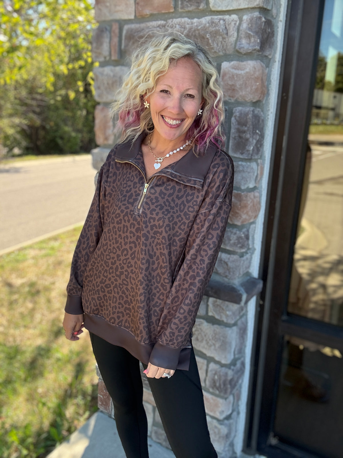 Pretty in a Pullover- Leopard