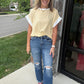 Open Air Stripe Top- Yellow