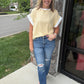 Open Air Stripe Top- Yellow
