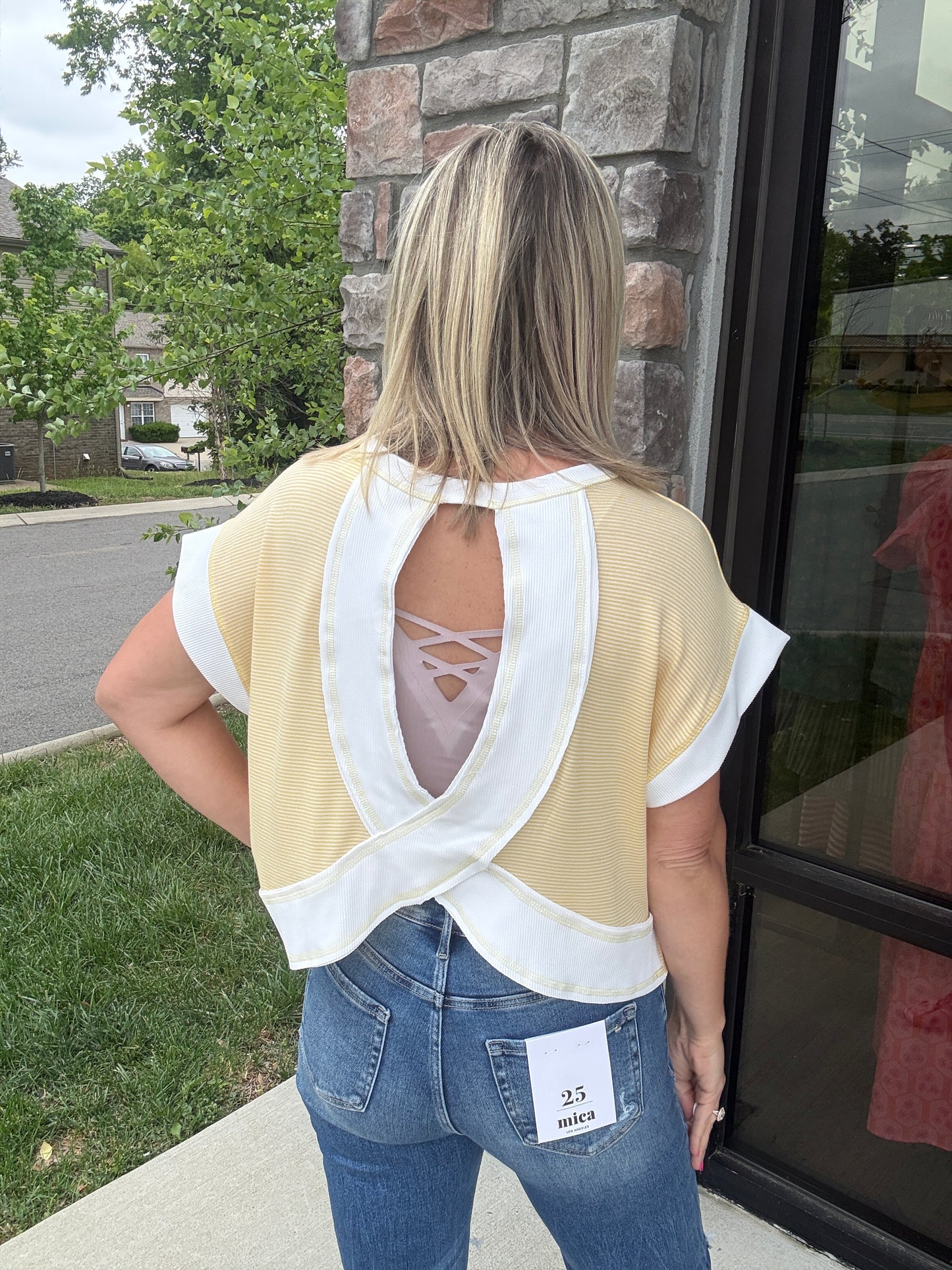Open Air Stripe Top- Yellow
