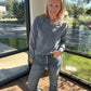Mineral Lace Sweatshirt- Blue