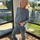Mineral Lace Sweatshirt- Blue