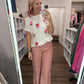 Petal Trim Pants- Pink