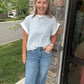 Open Air Stripe Top-Blue