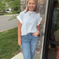 Open Air Stripe Top-Blue