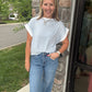 Open Air Stripe Top-Blue