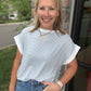 Open Air Stripe Top-Blue