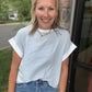 Open Air Stripe Top-Blue