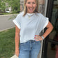 Open Air Stripe Top-Blue