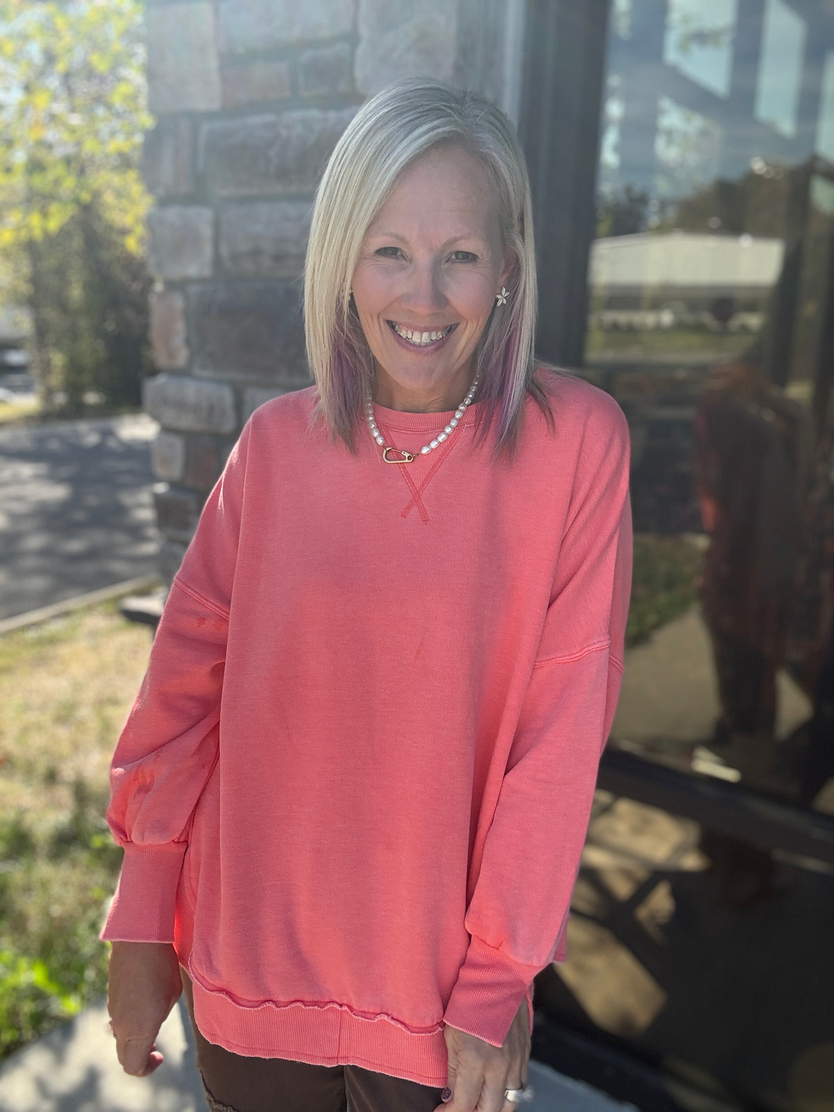 Keepsake Pullover- Coral