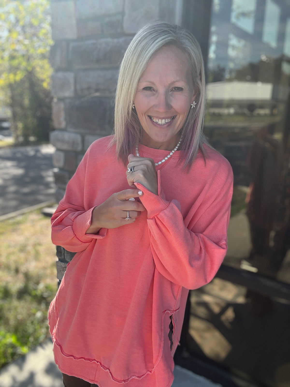 Keepsake Pullover- Coral