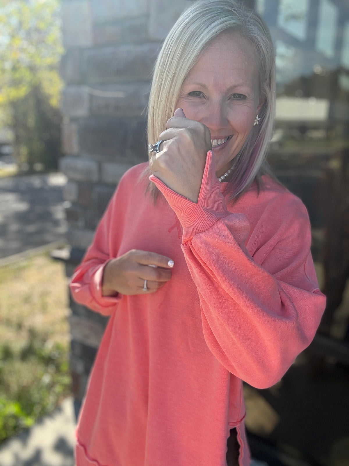 Keepsake Pullover- Coral