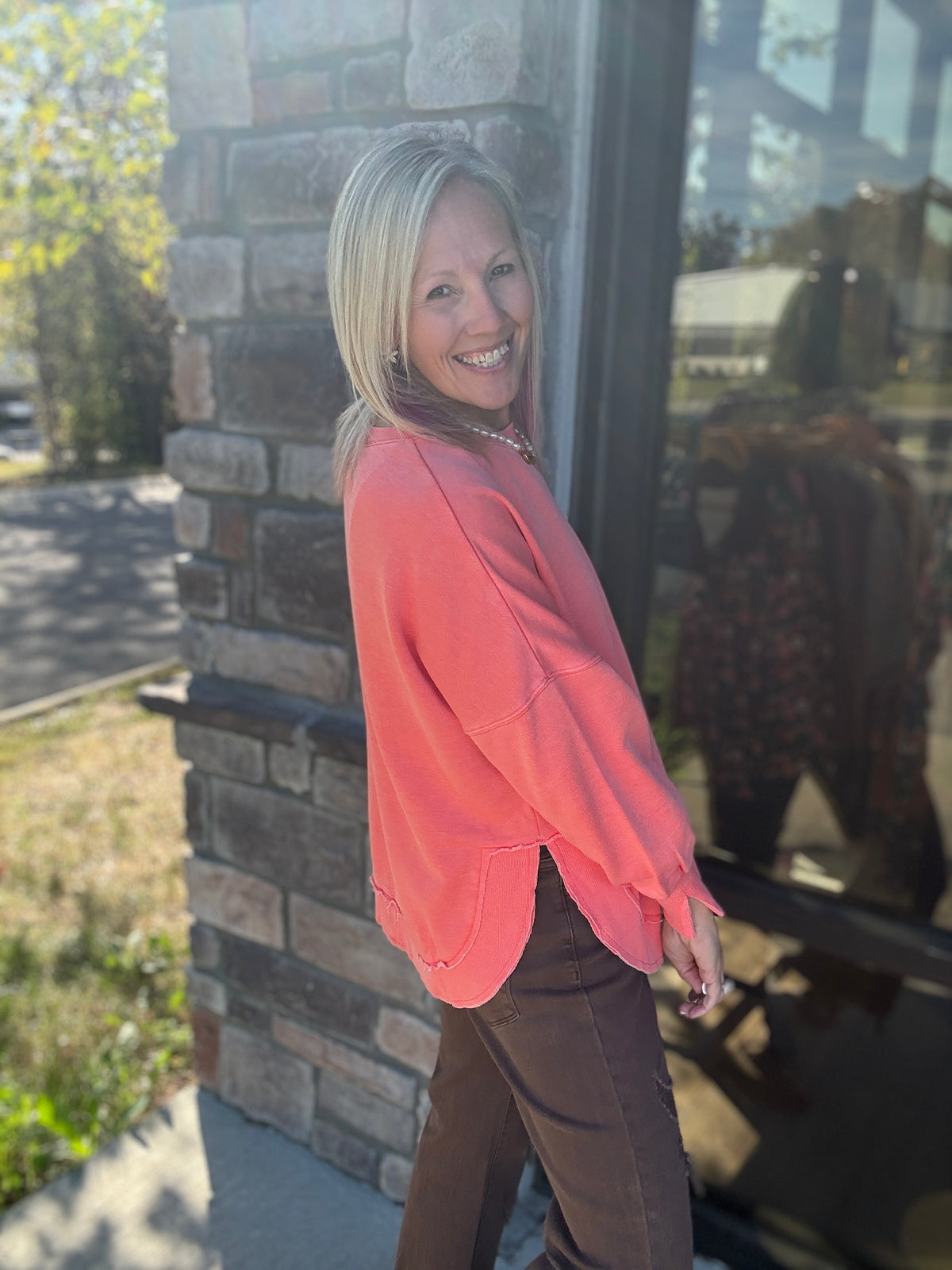 Keepsake Pullover- Coral