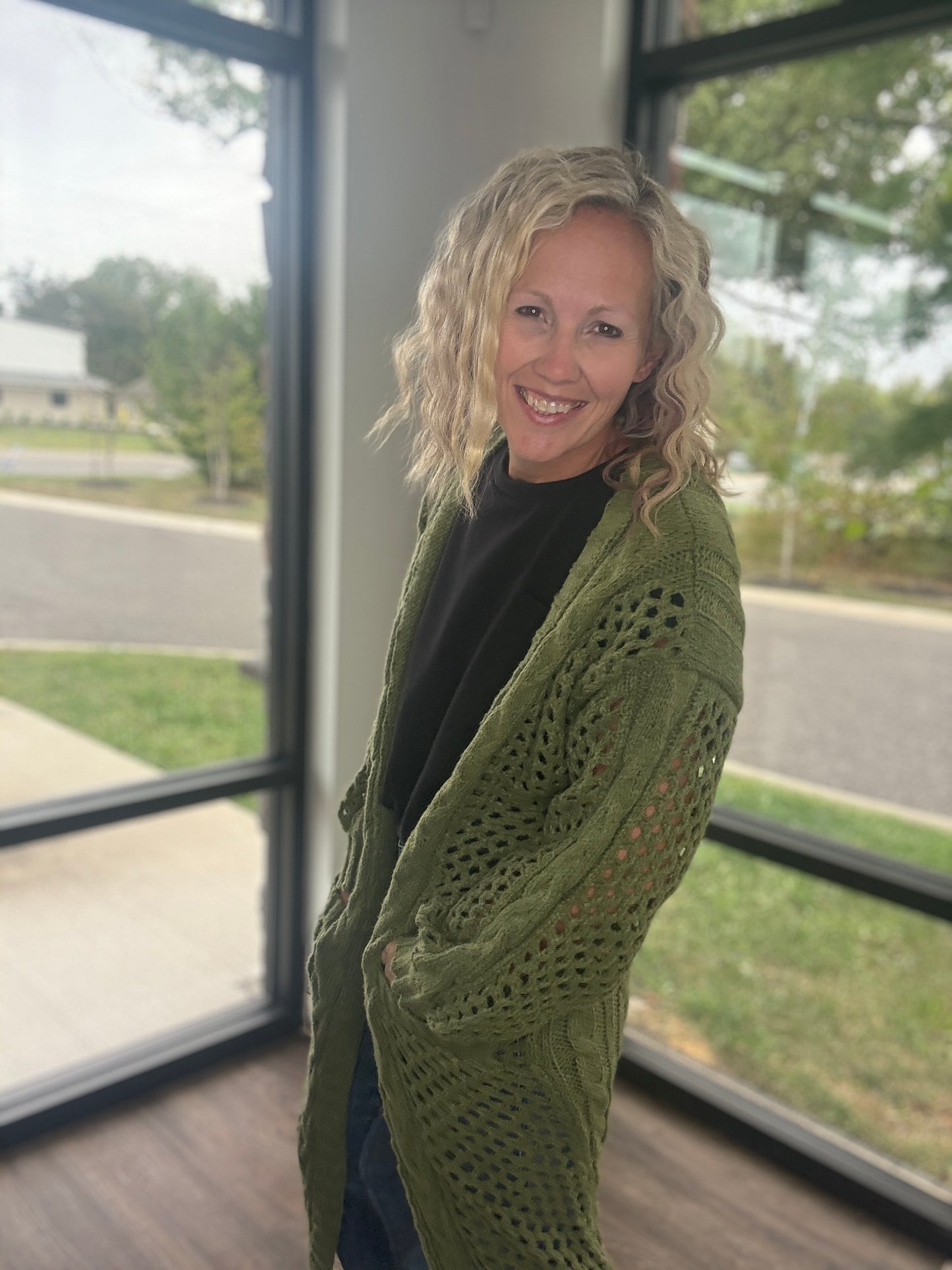 Kandis Knit Cardigan- Olive