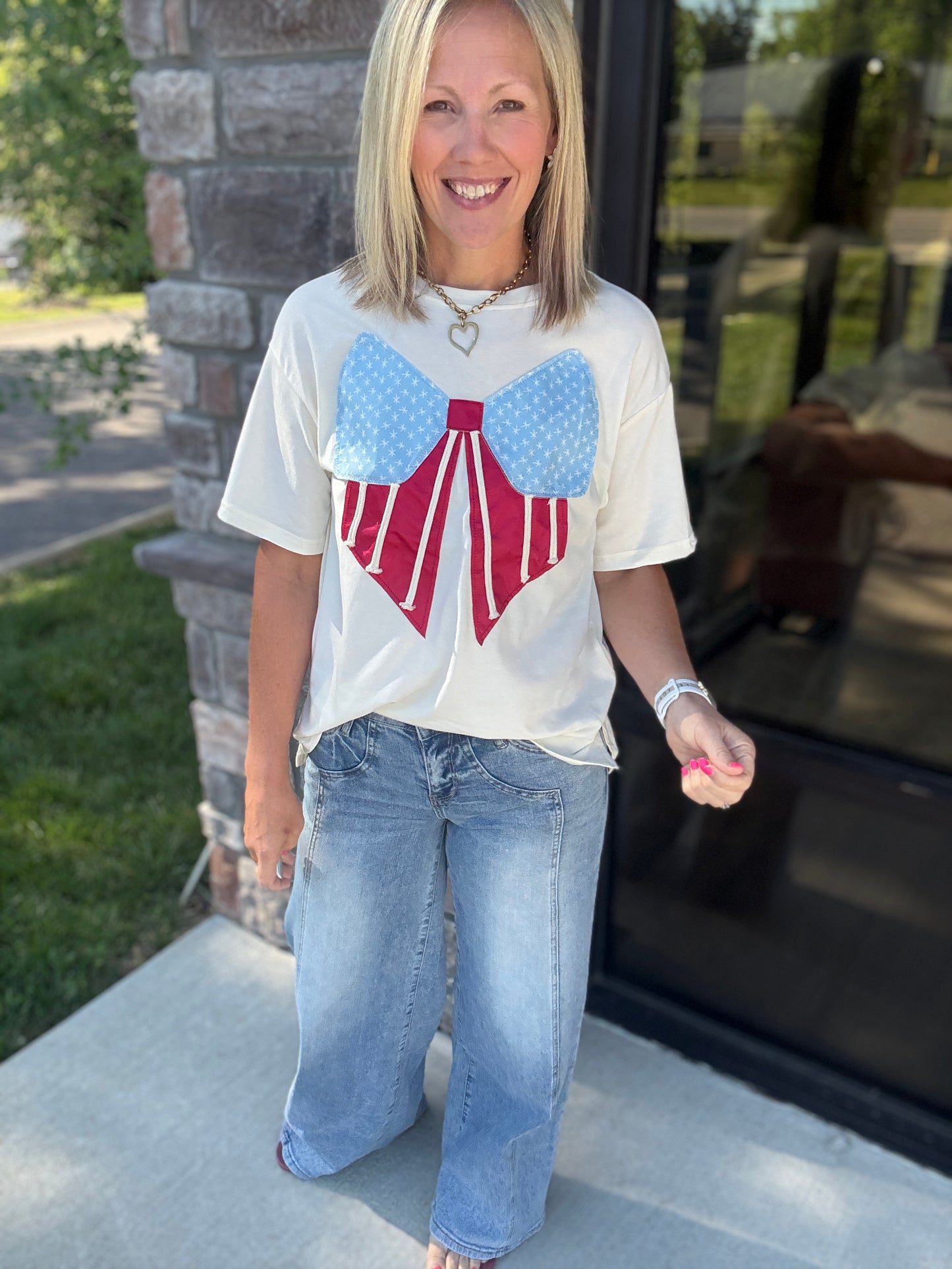 Stars, Stripes & Bow Tee