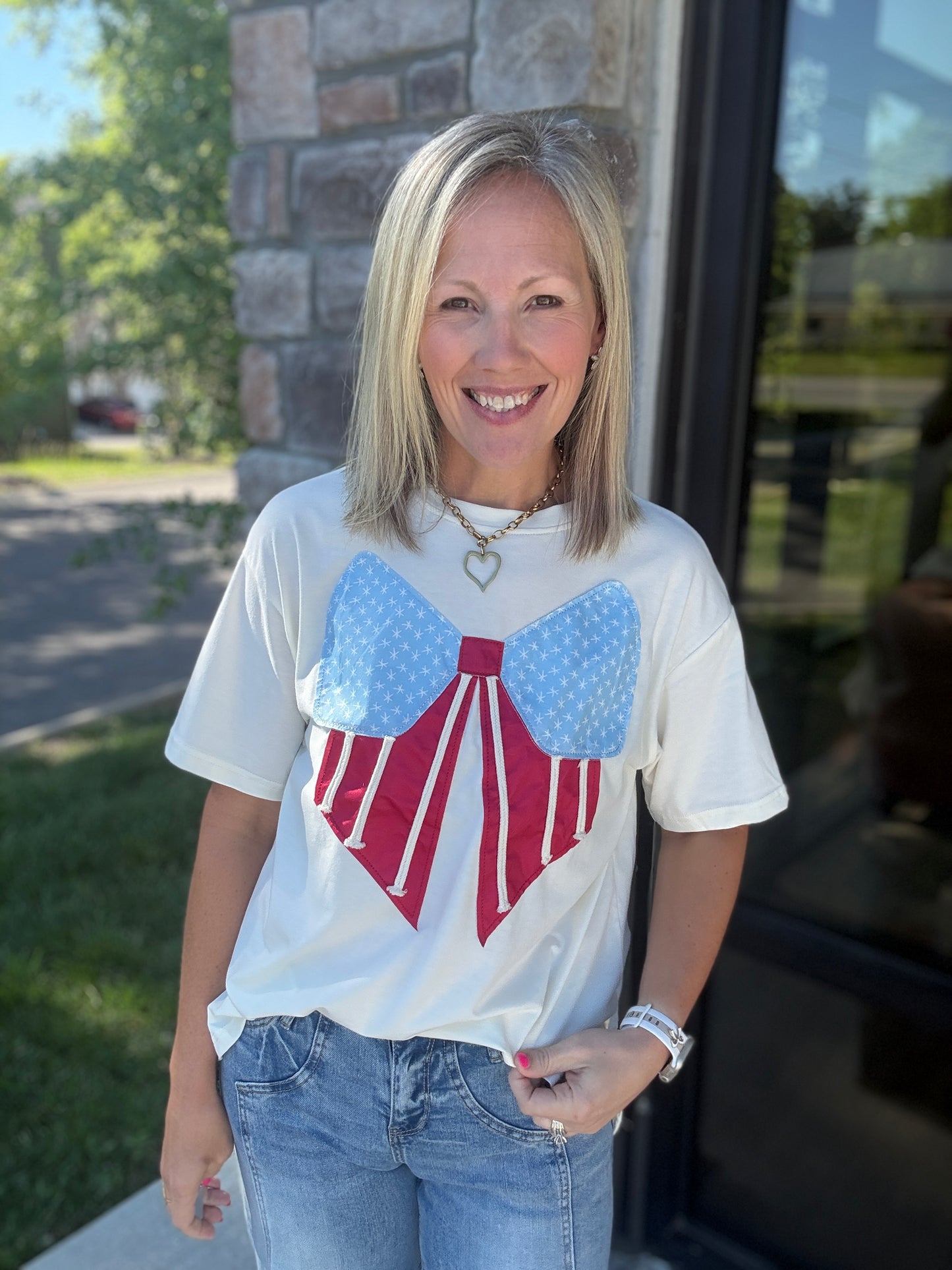 Stars, Stripes & Bow Tee