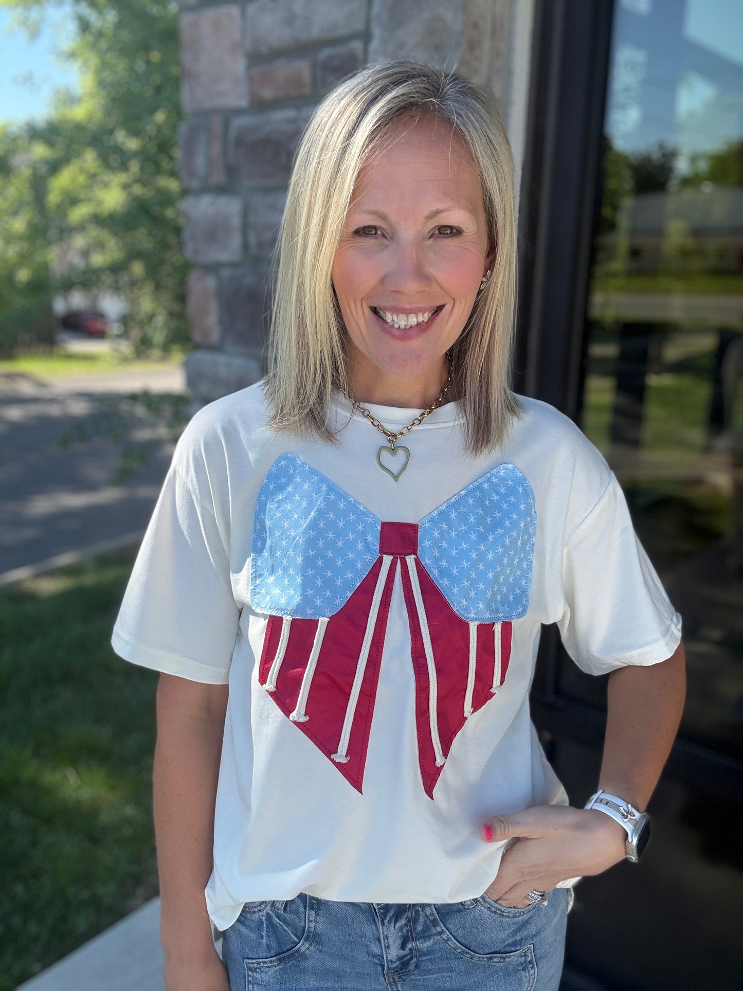 Stars, Stripes & Bow Tee