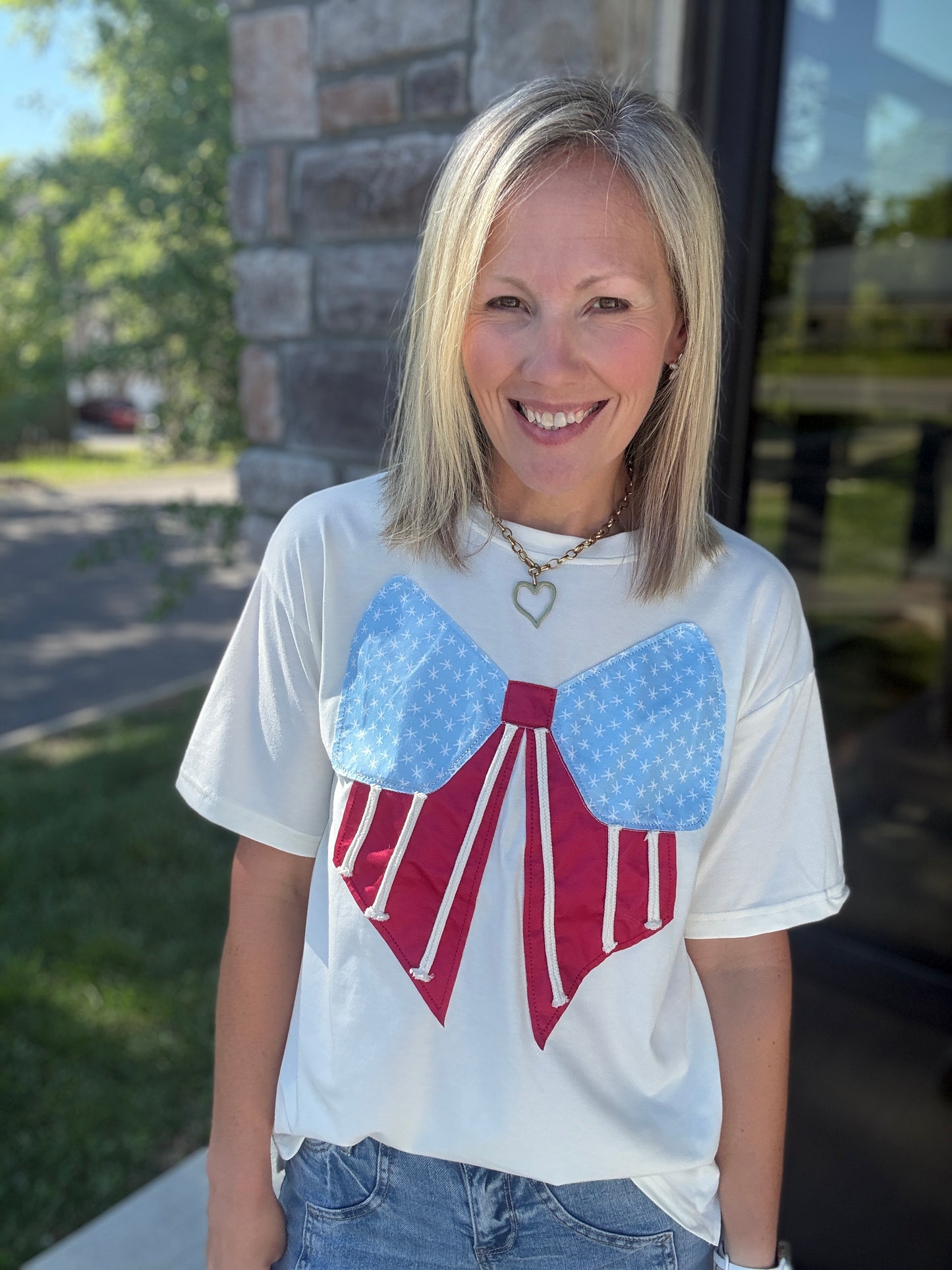Stars, Stripes & Bow Tee