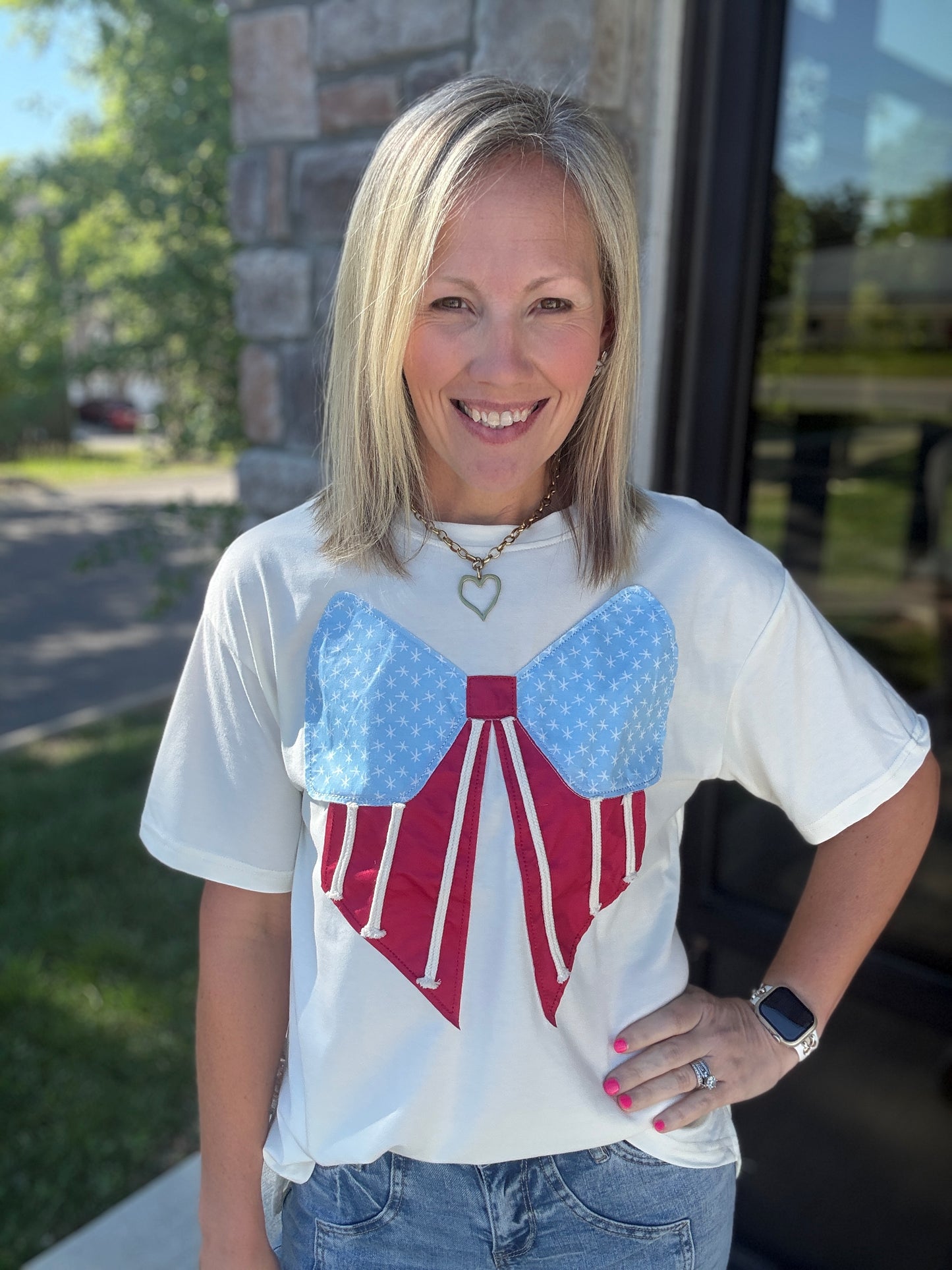 Stars, Stripes & Bow Tee
