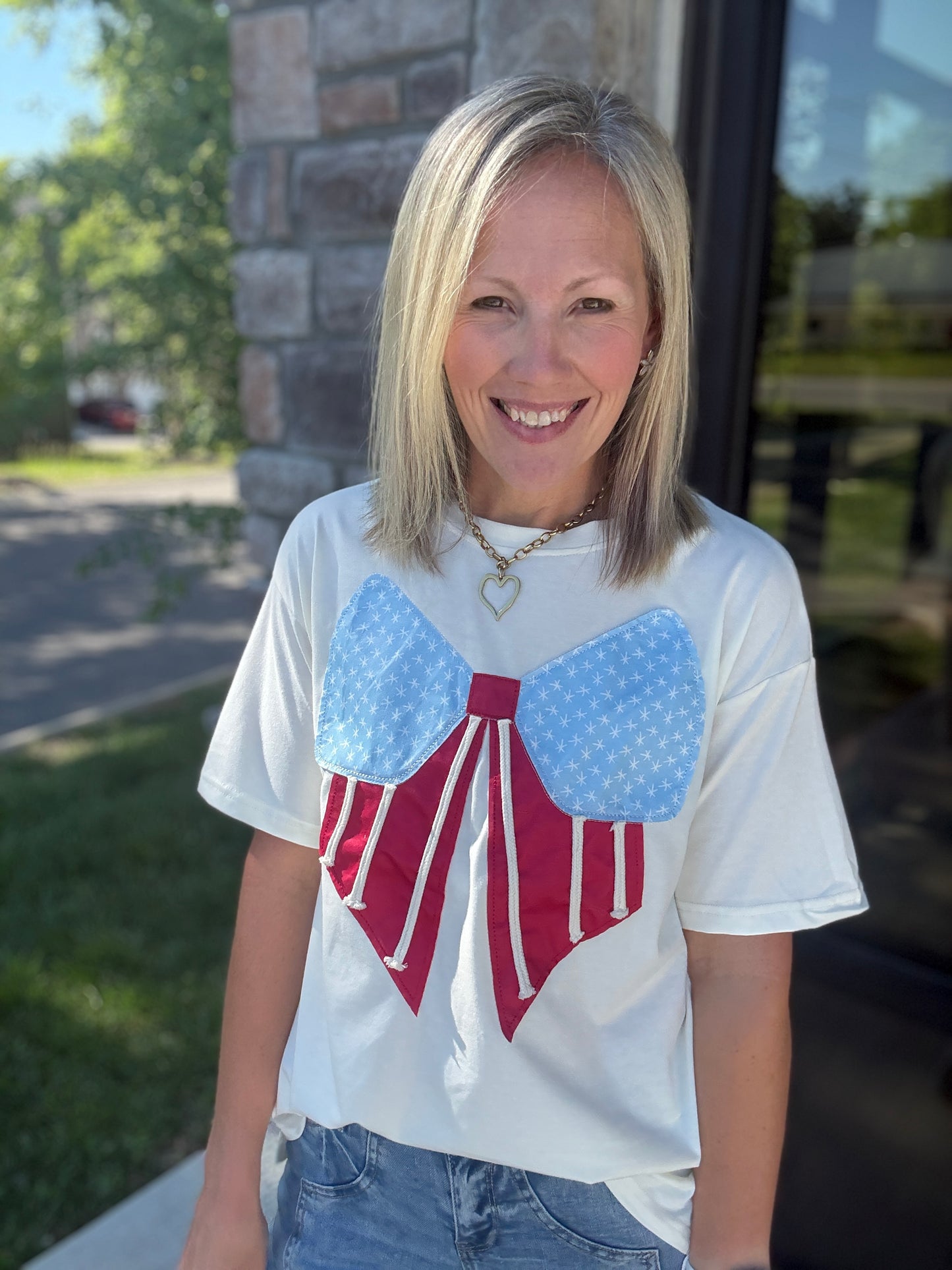 Stars, Stripes & Bow Tee