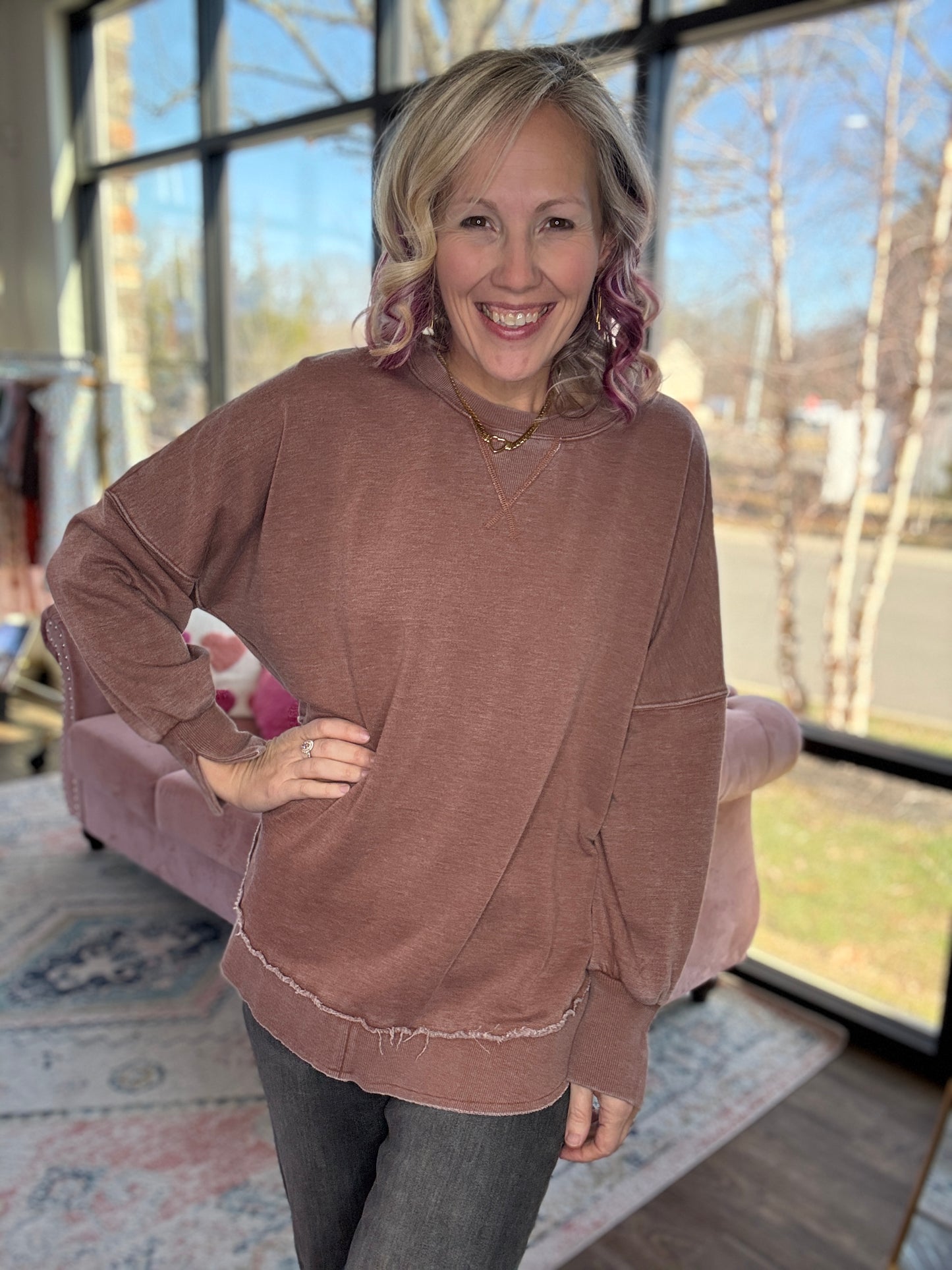 Keepsake Pullover- Mocha