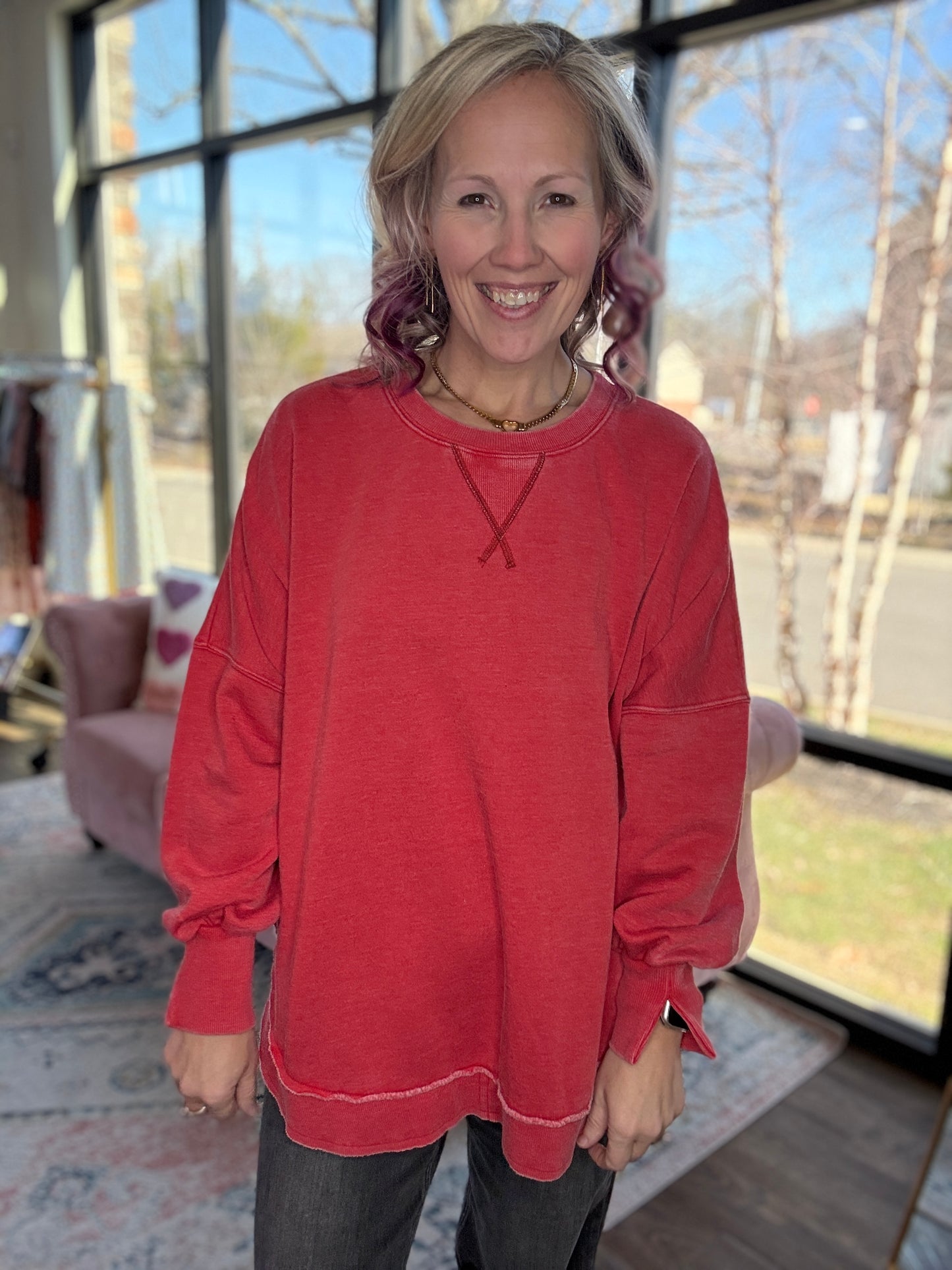 Keepsake Pullover- Red