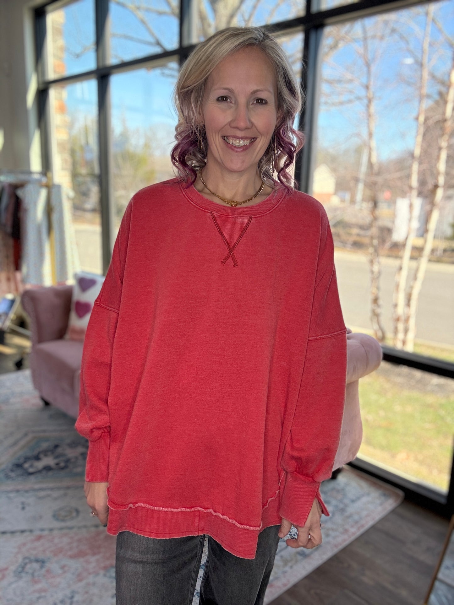 Keepsake Pullover- Red