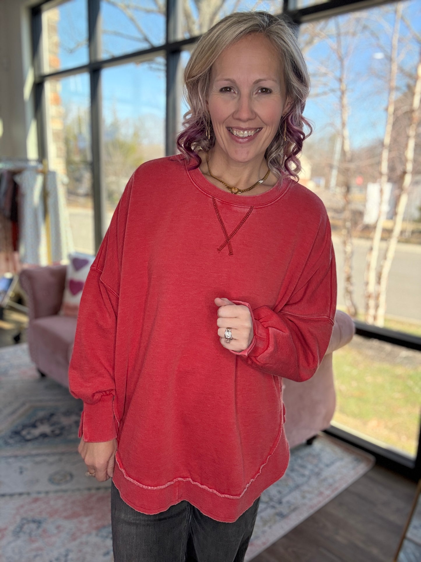 Keepsake Pullover- Red