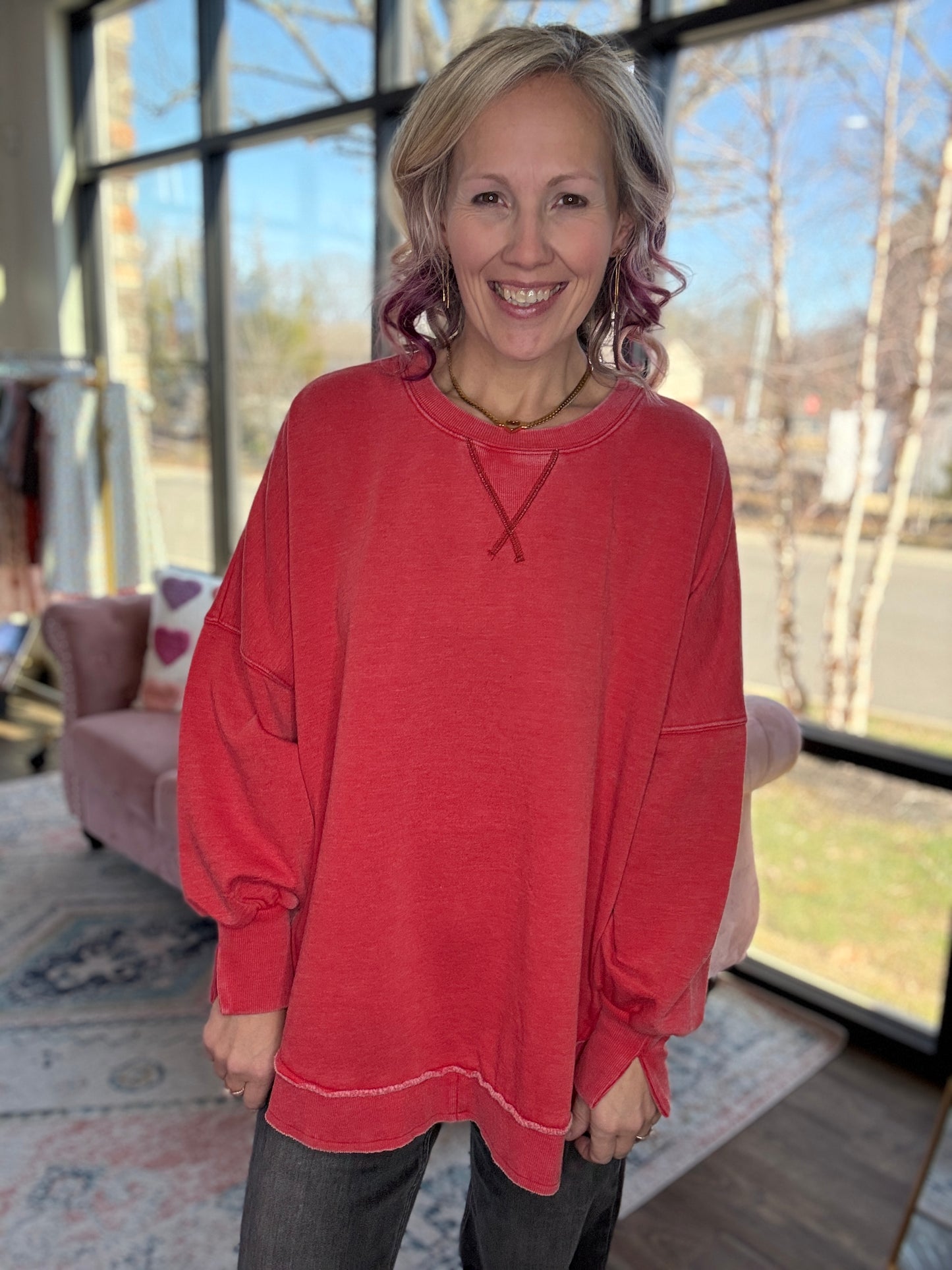 Keepsake Pullover- Red