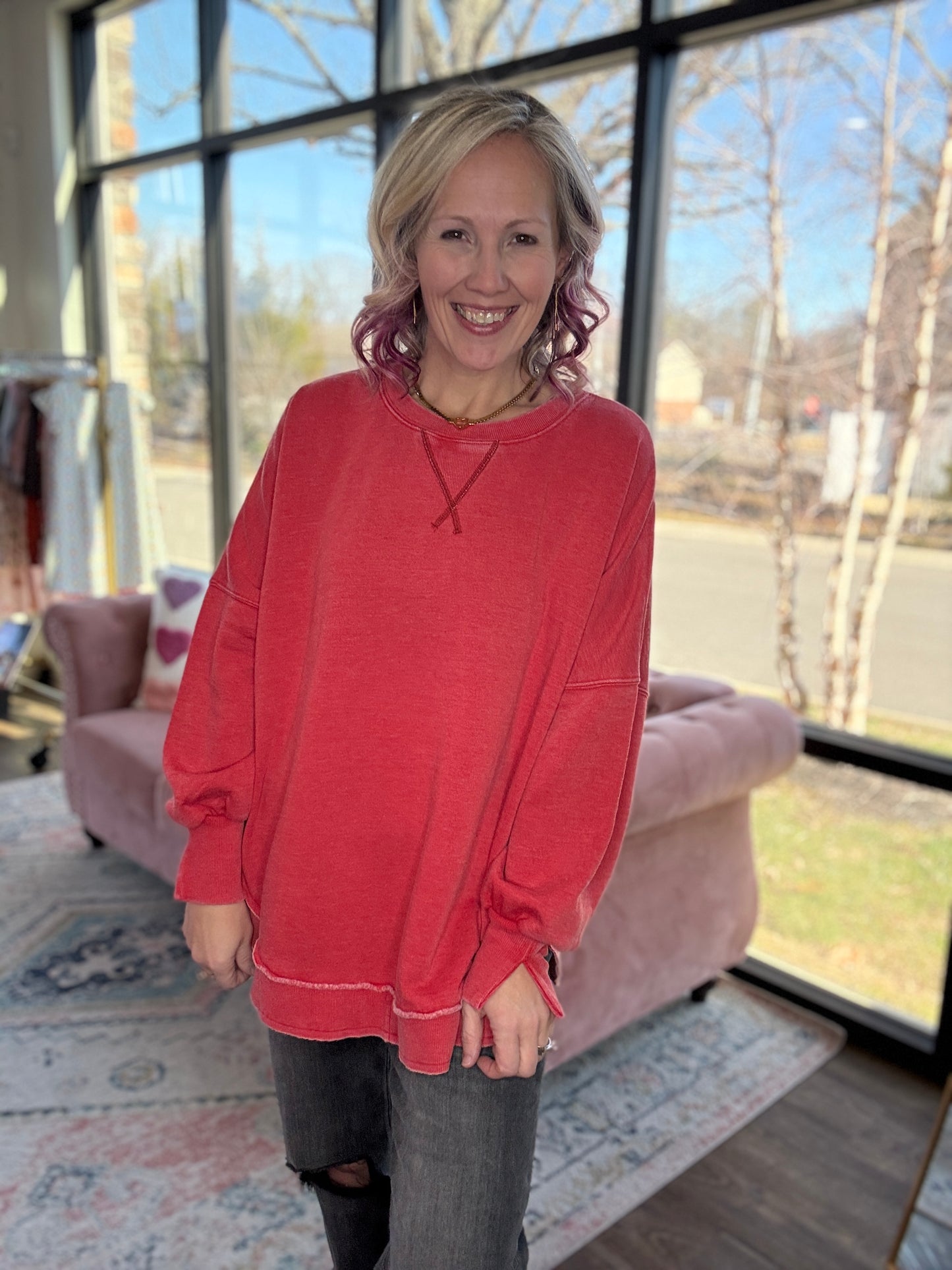 Keepsake Pullover- Red