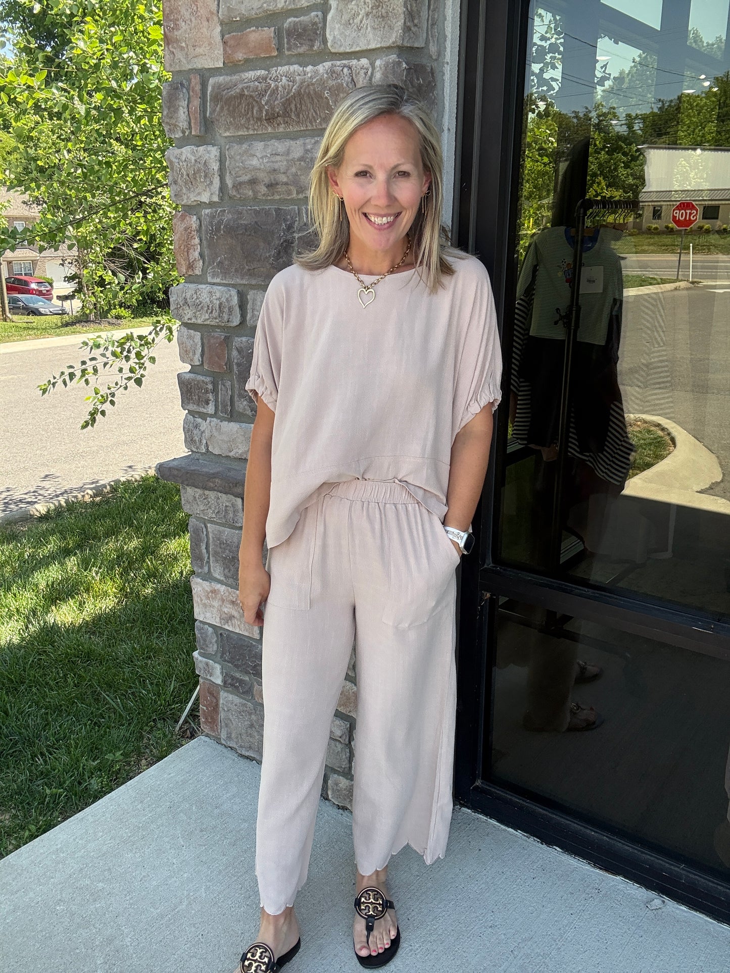 Scalloped Sands Linen Pant