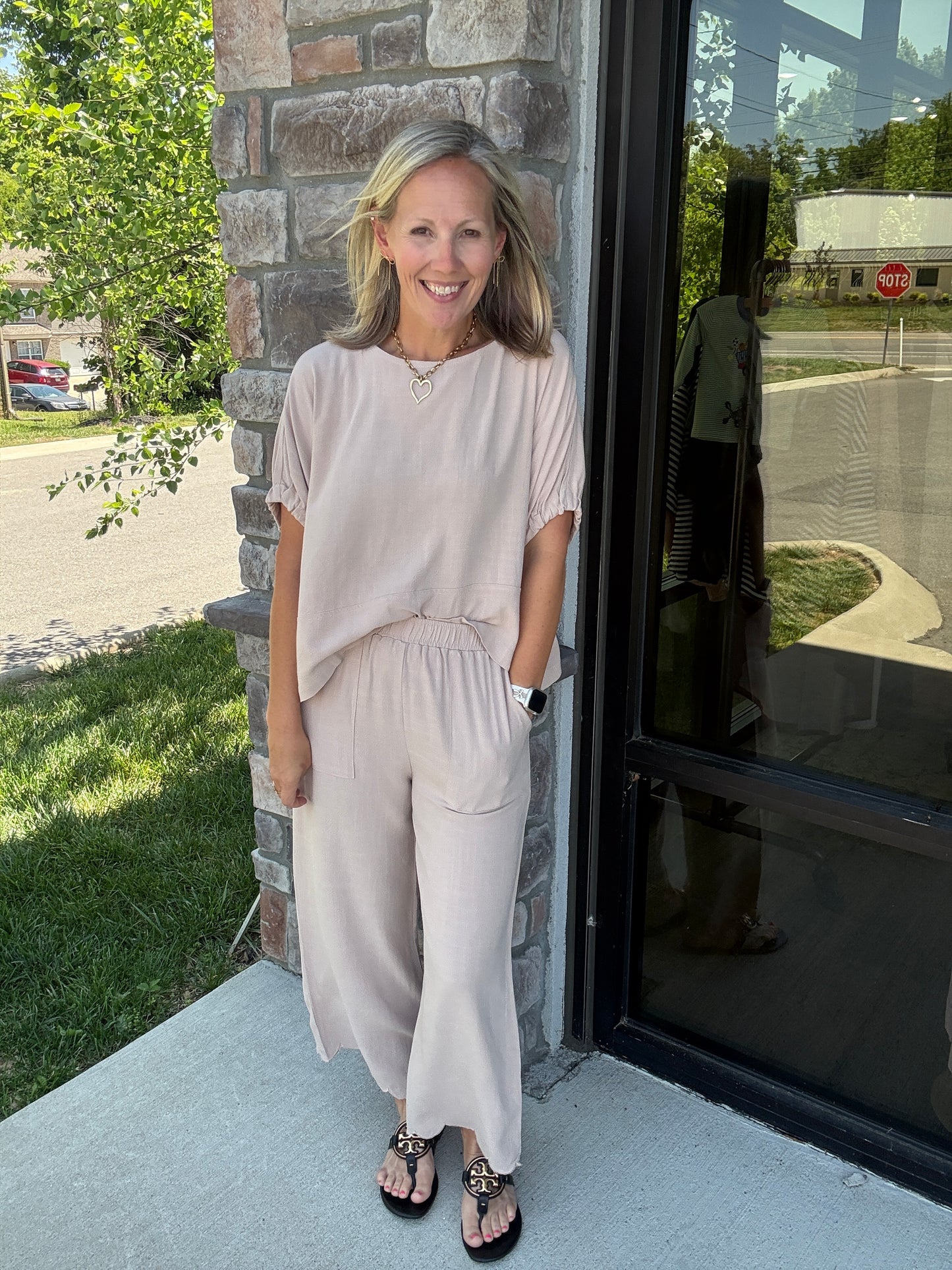 Scalloped Sands Linen Pant