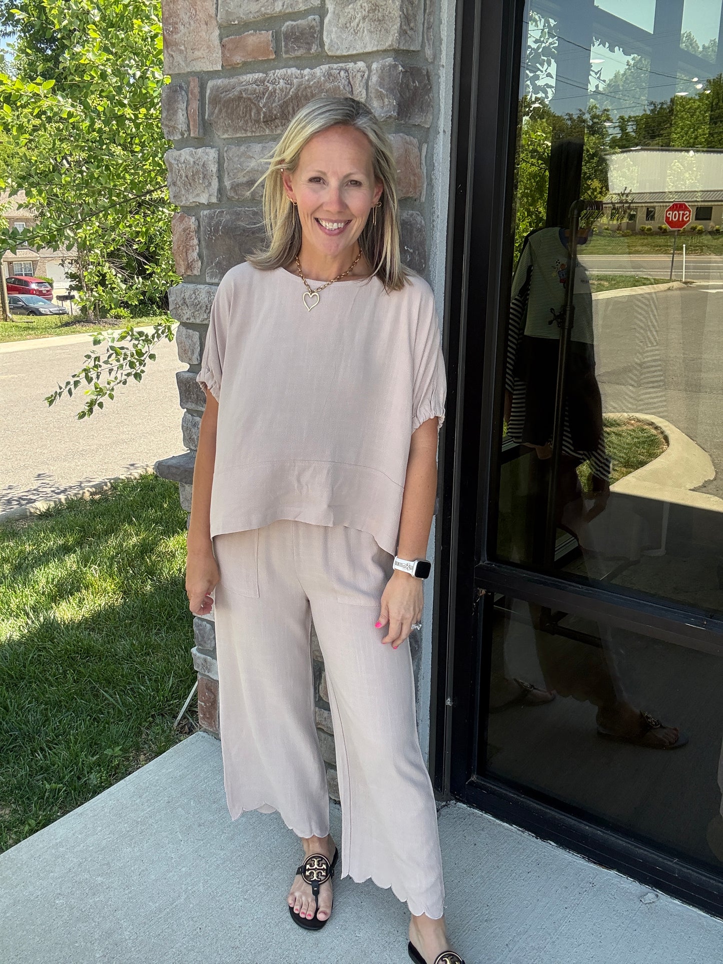 Scalloped Sands Linen Pant