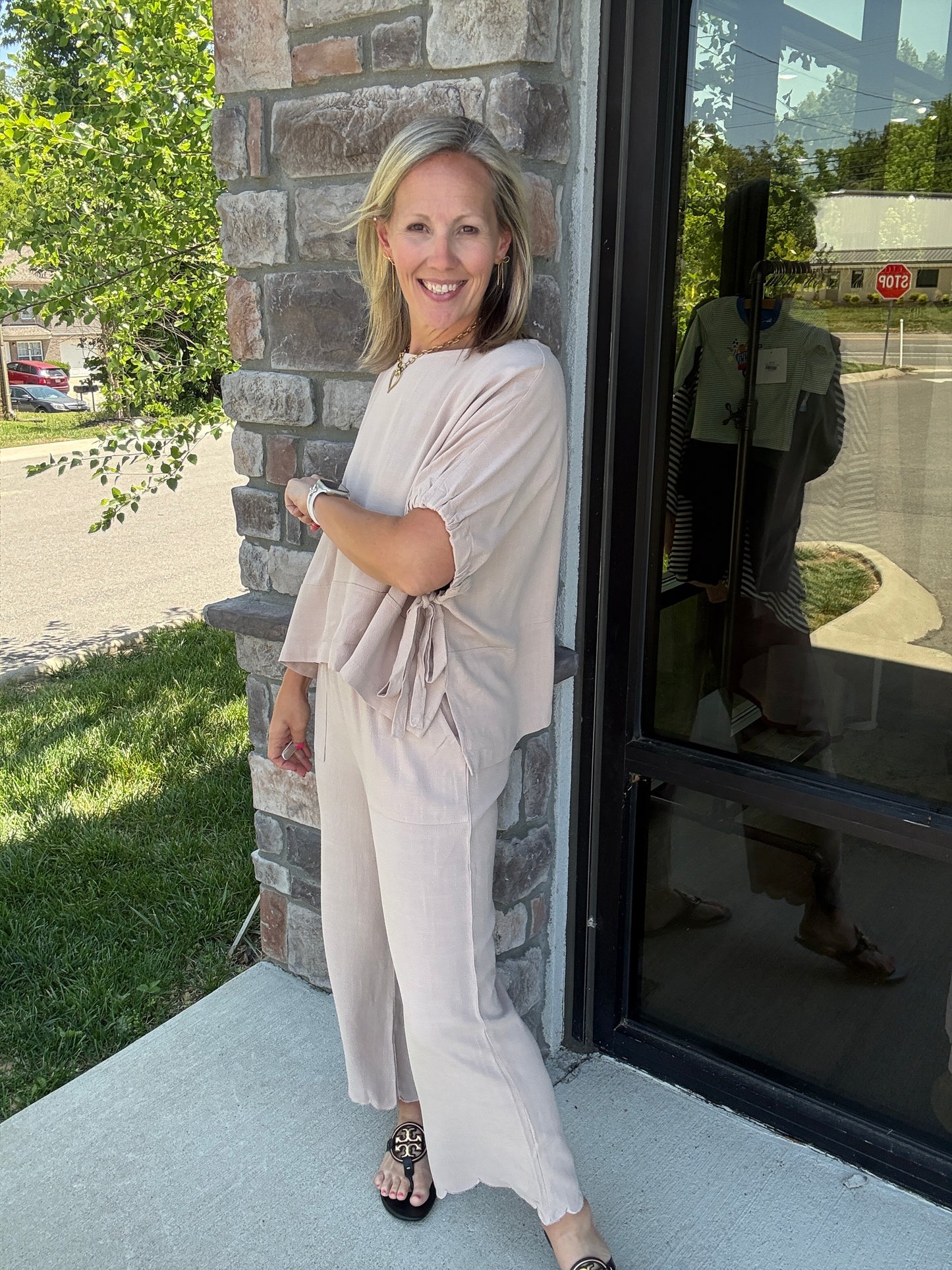 Scalloped Sands Linen Pant