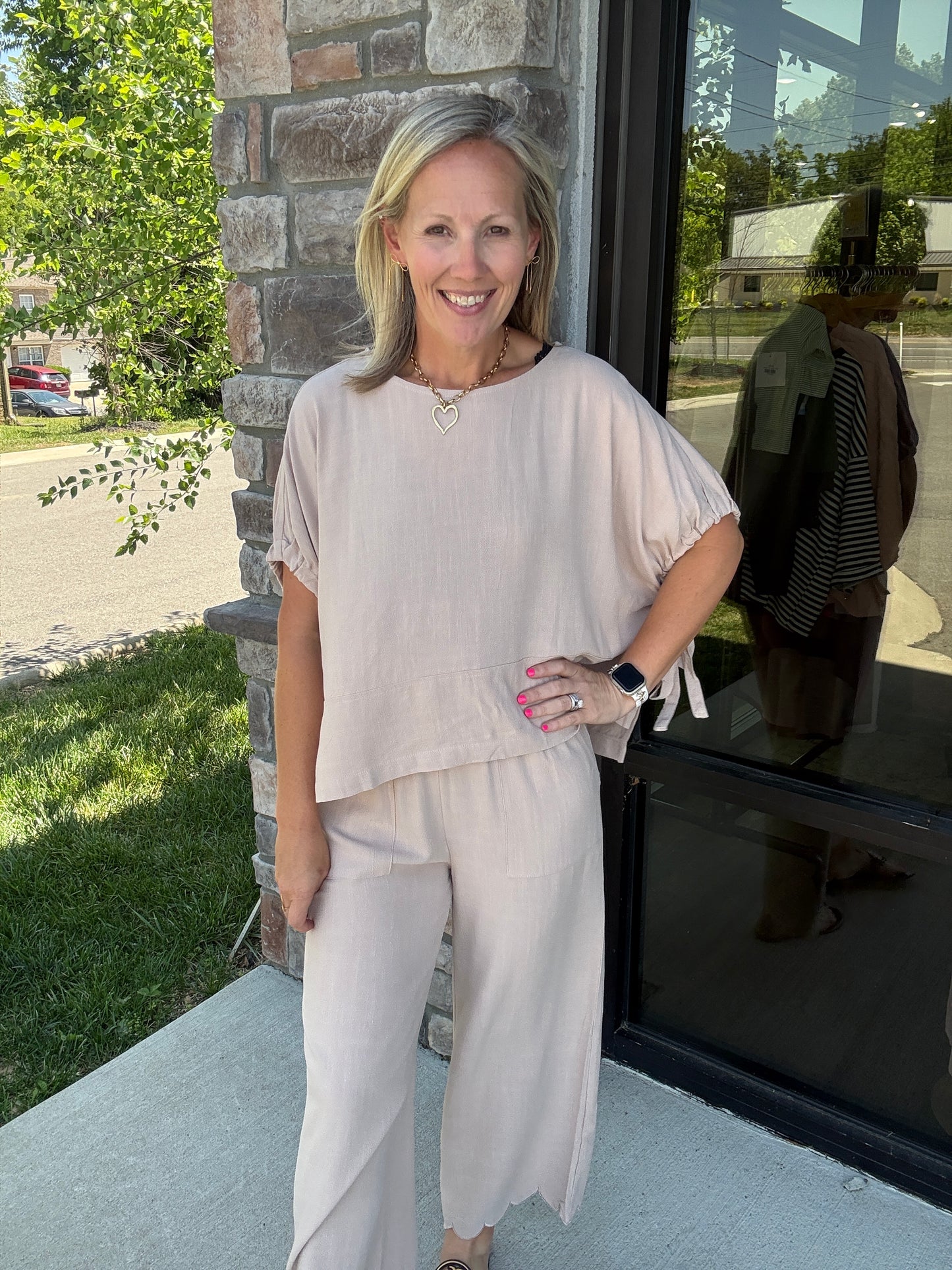 Scalloped Sands Linen Pant