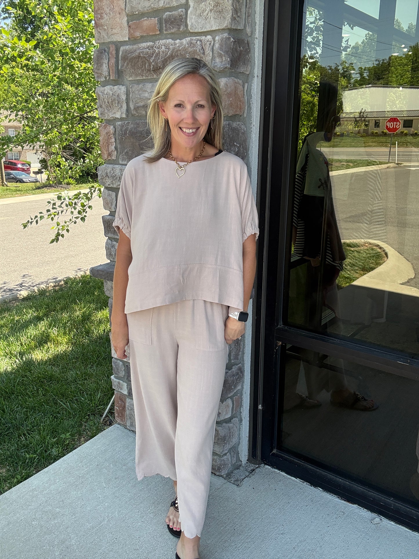 Scalloped Sands Linen Pant