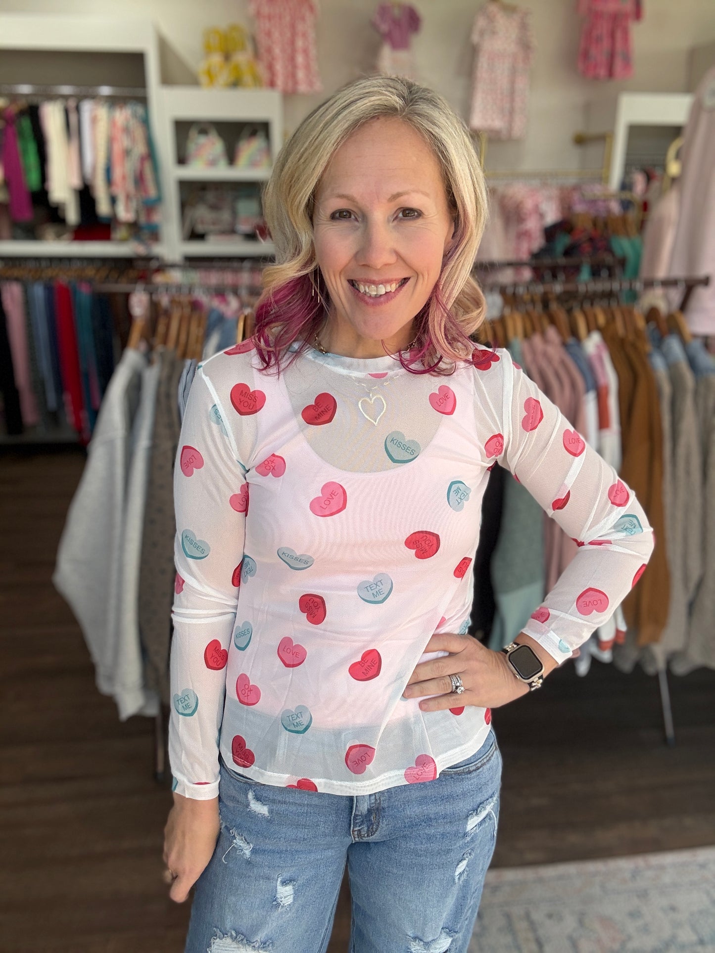 Sweethearts Mesh Layering Top