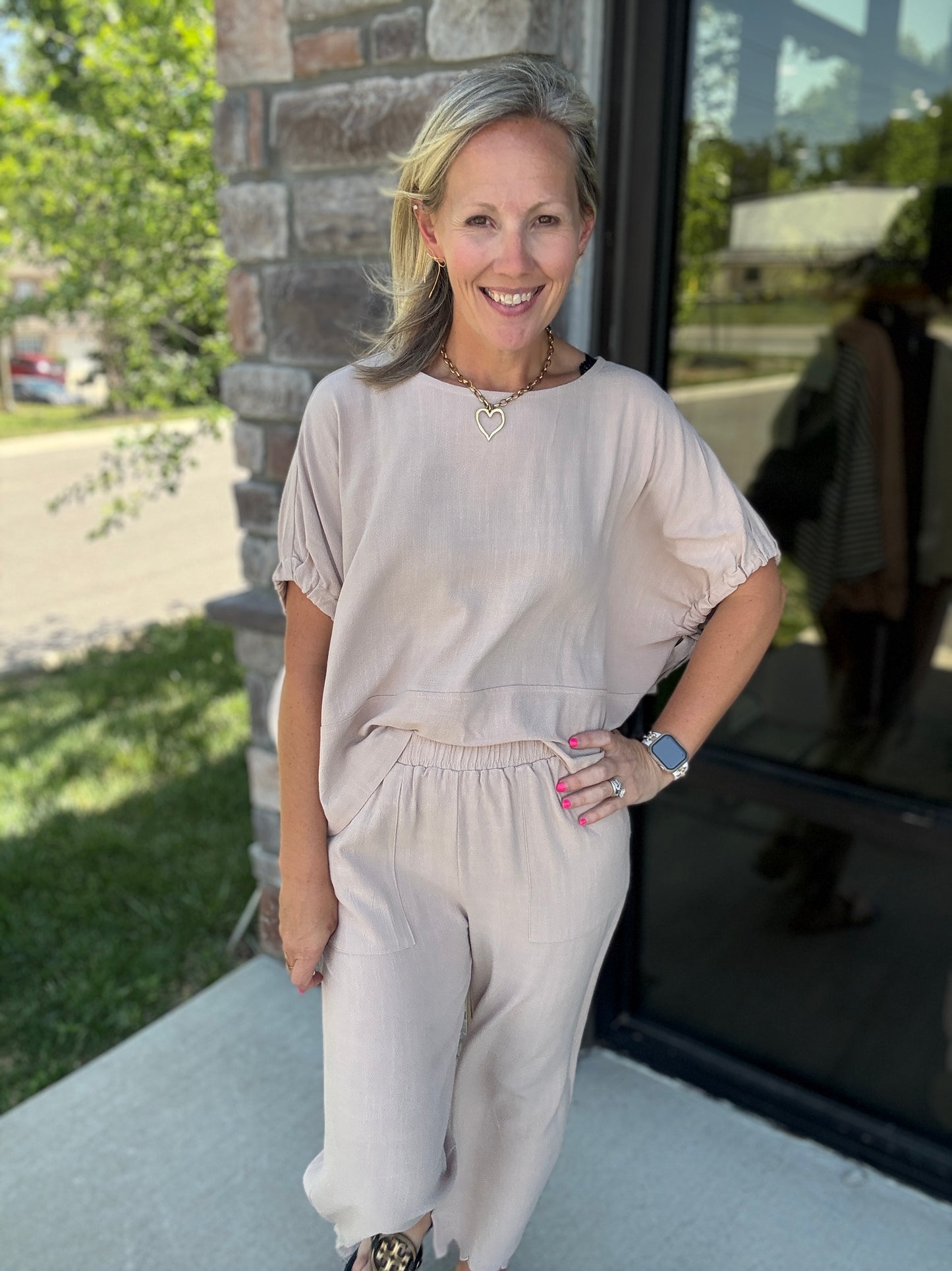 Scalloped Sands Linen Pant