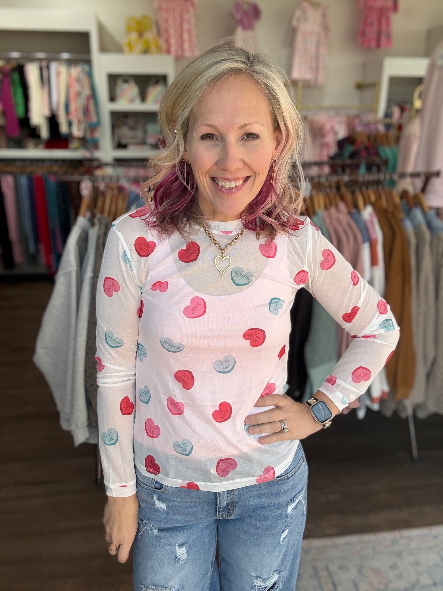 Sweethearts Mesh Layering Top