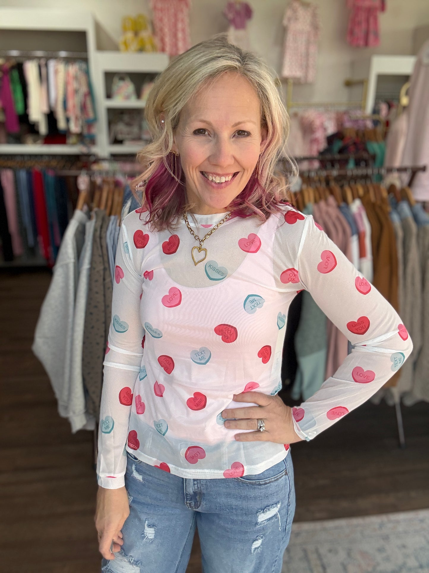 Sweethearts Mesh Layering Top