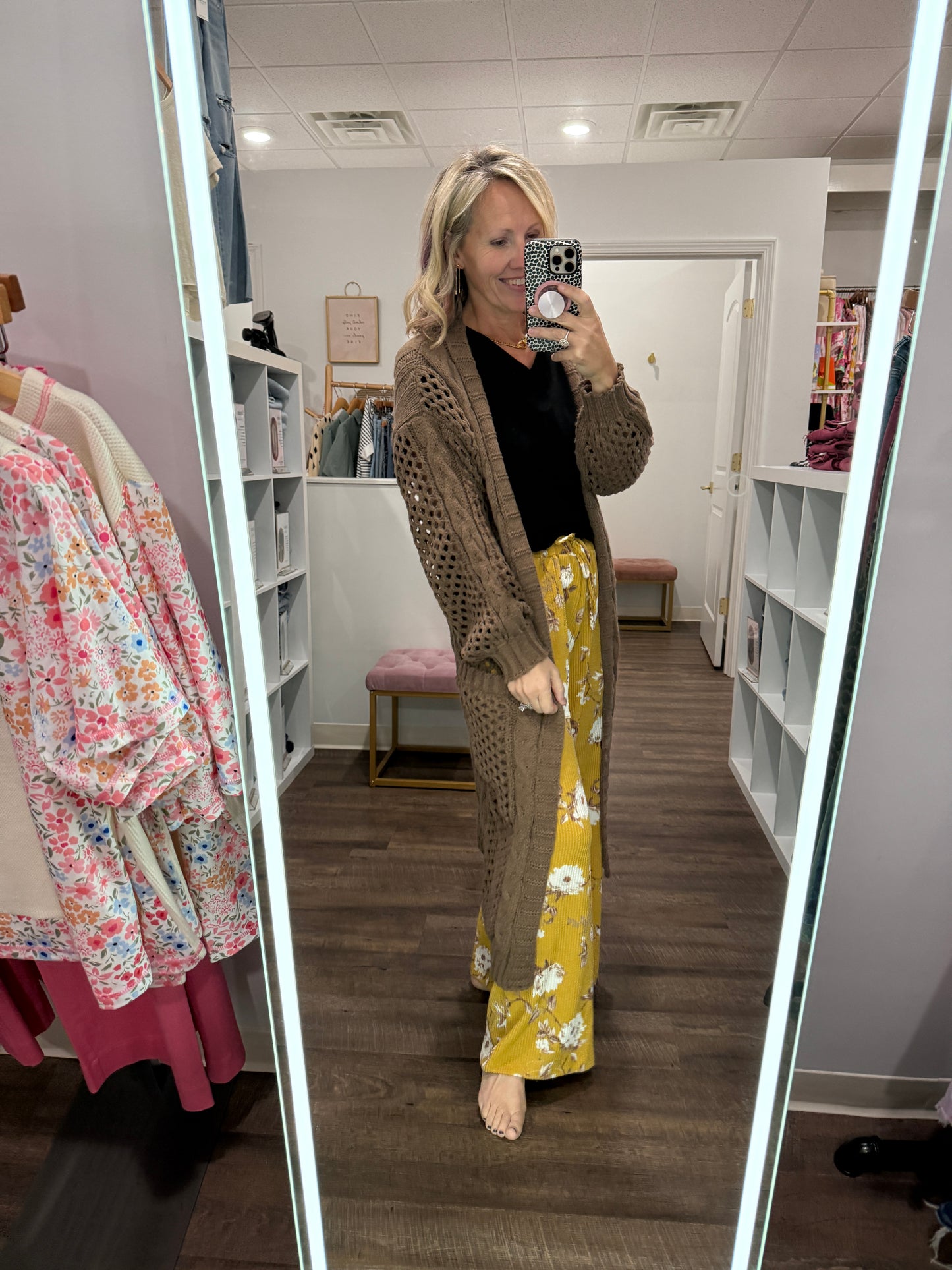 Haddie Floral Pants- Mustard