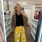 Haddie Floral Pants- Mustard