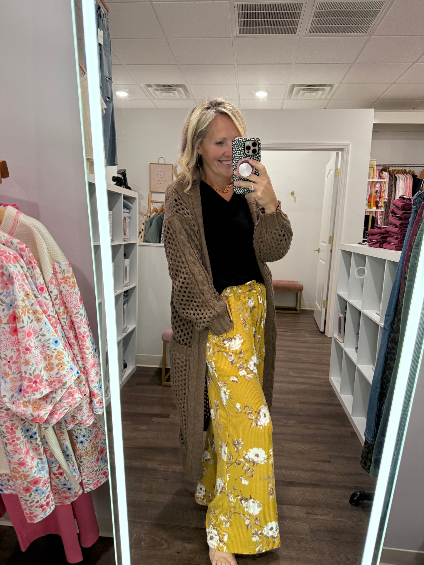 Haddie Floral Pants- Mustard
