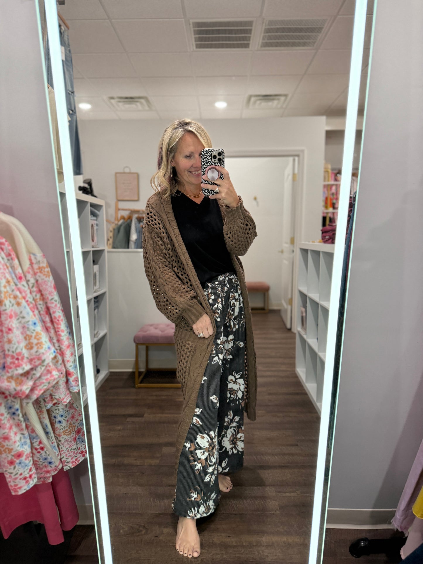 Haddie Floral Pants-Black