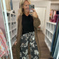 Haddie Floral Pants-Black