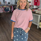 Retro Stripe Tee- Red & White