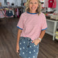 Retro Stripe Tee- Red & White