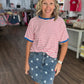 Retro Stripe Tee- Red & White