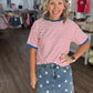 Retro Stripe Tee- Red & White